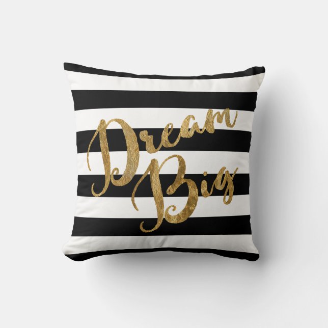 Golden Dream Big Stripes Throw Pillow (Front)