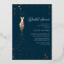 golden dress bridal shower foil invitation