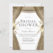 Golden Dress & Flowers Elegant Bridal Shower Invitation (Back)