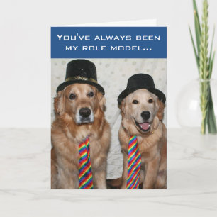 Golden Dressing Up Like Dad for Father's Day Card