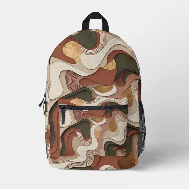 Golden Drift Printed Backpack (Front)