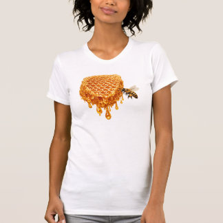 Golden Dripping Honeycomb with Honey Bee  T-Shirt