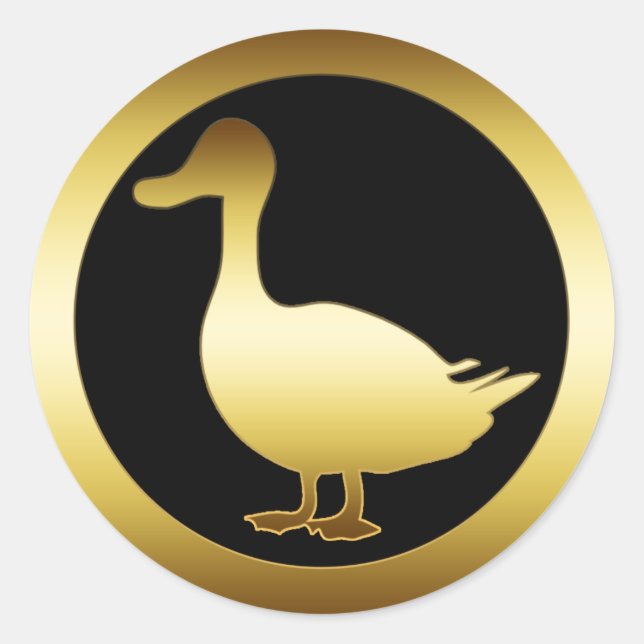 GOLDEN DUCK CLASSIC ROUND STICKER (Front)