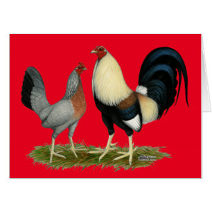 Golden Duckwing Chickens Card