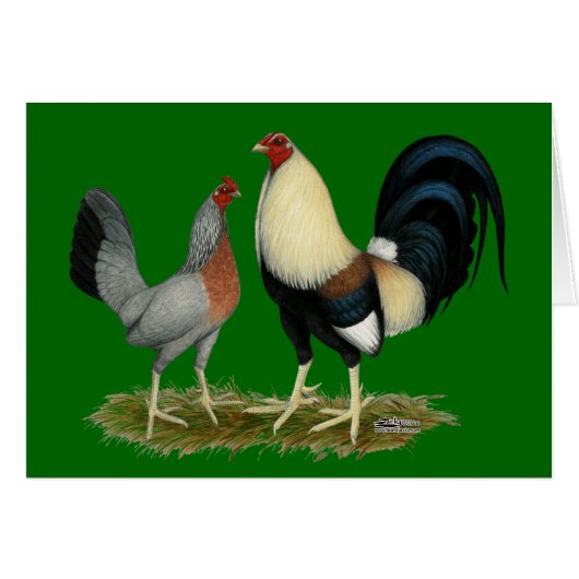 Golden Duckwing Chickens Cards (Front Horizontal)