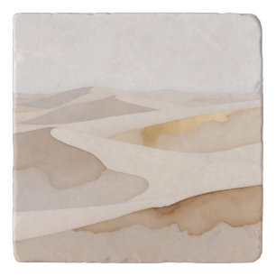 Golden Dunes Abstract Serenity Trivet