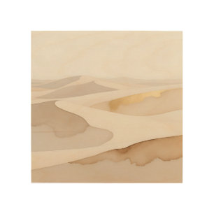 Golden Dunes Abstract Serenity Wood Wall Art