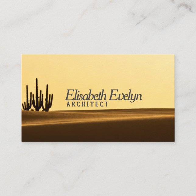 Golden Dunes and Desert Silhouettes Business Card (Front)