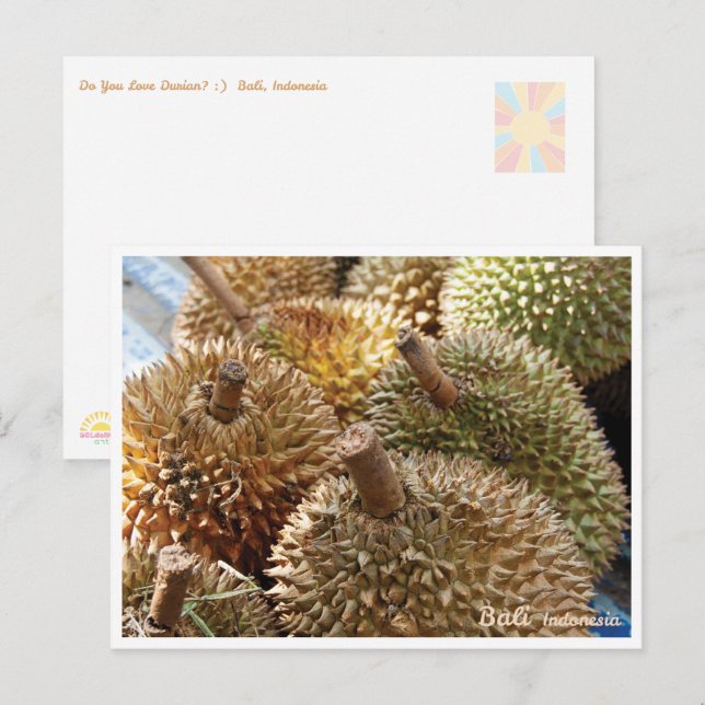 Golden Durian Bali Market – Travel Postcard (Front/Back)