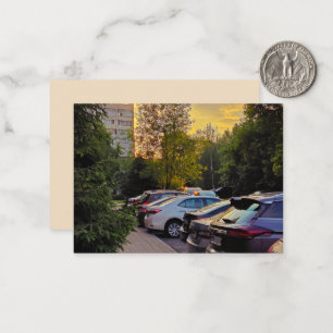 Golden Dusk Urban Flat Note Card – Customizable