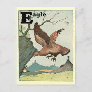 Golden Eagle Animal Alphabet Letter E Postcard