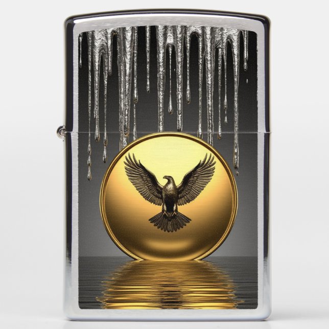 Golden Eagle artistic design accessory Zippo Lighter (Front)
