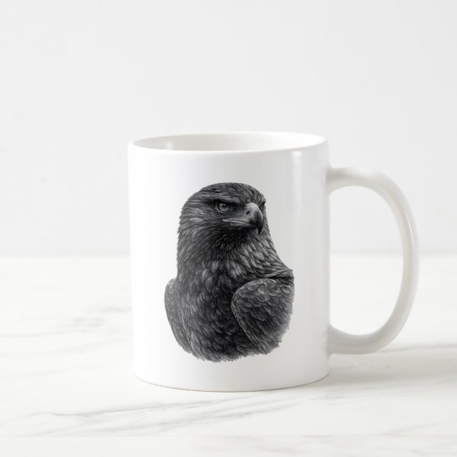 Golden Eagle Black & White Coffee Mug (Right)