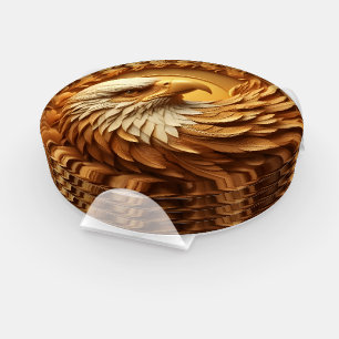  Golden Eagle Emblem  Coaster Set