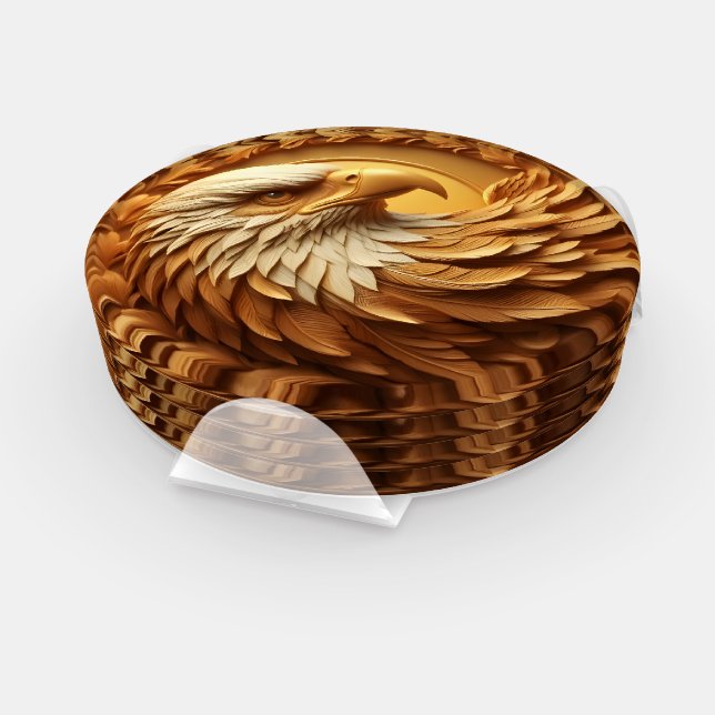 Golden Eagle Emblem  Coaster Set (Set)