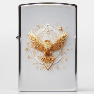 Golden Eagle Emblem with Decorative Stars Zippo Lighter