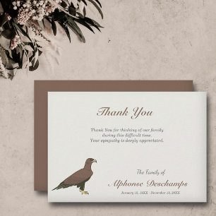 Golden Eagle Funeral Thank You Note Card
