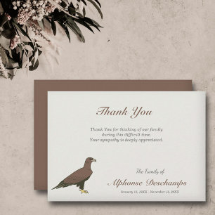 Golden Eagle Funeral Thank You Note Card
