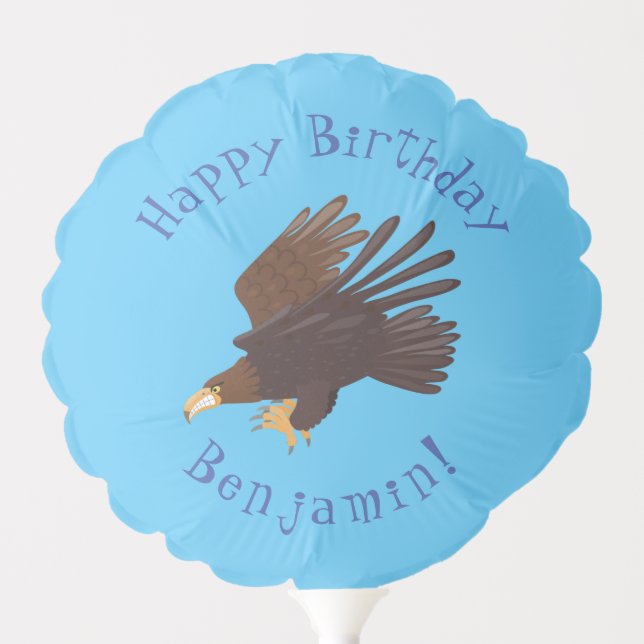 Golden eagle funny cartoon illustration balloon (Front)