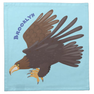 Golden eagle funny cartoon illustration cloth napkin