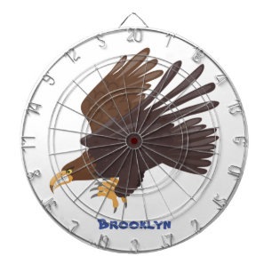 Golden eagle funny cartoon illustration dart board