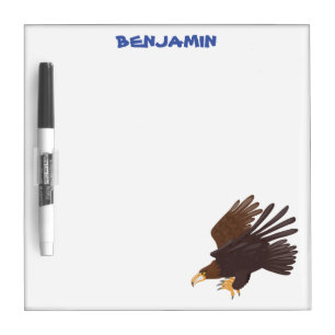 Golden eagle funny cartoon illustration dry erase board