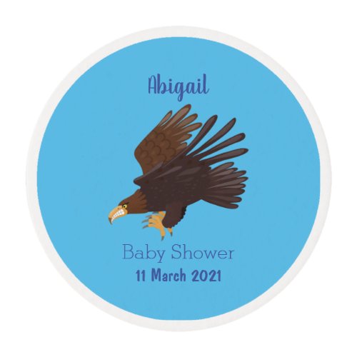 Golden eagle funny cartoon illustration edible frosting rounds