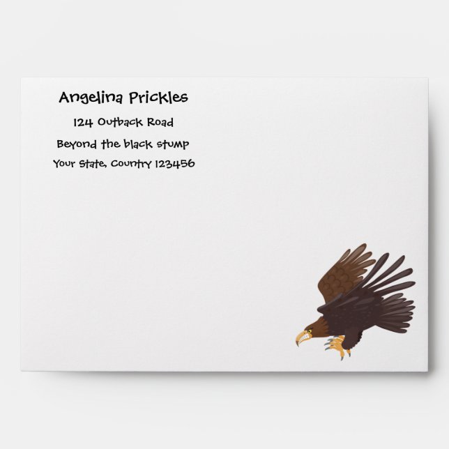 Golden eagle funny cartoon illustration envelope (Front)
