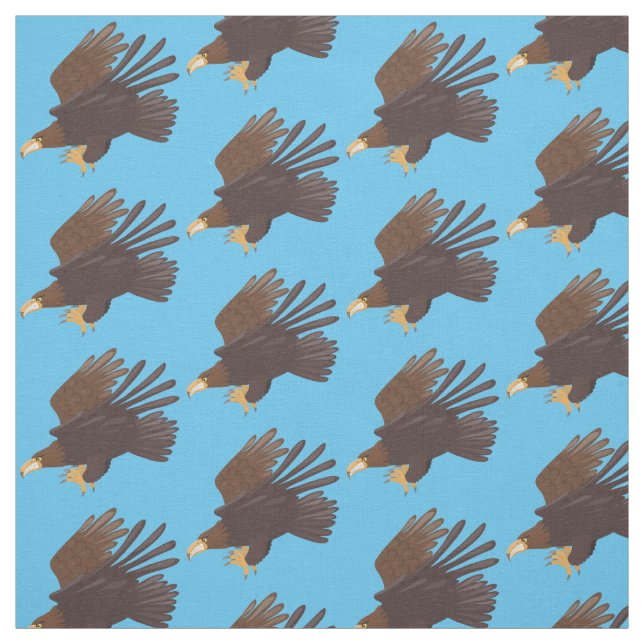 Golden eagle funny cartoon illustration fabric (Swatch)