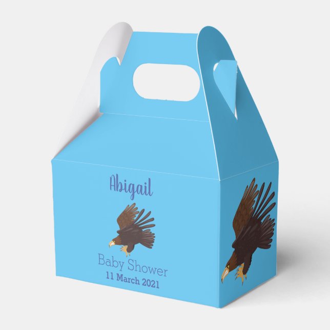 Golden eagle funny cartoon illustration favor boxes (Front Side)
