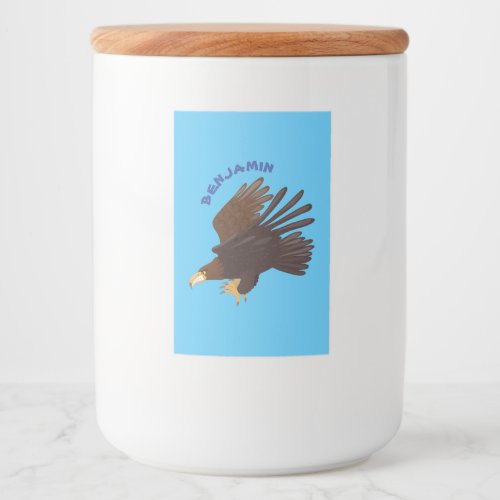 Golden eagle funny cartoon illustration food label