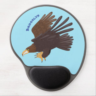 Golden eagle funny cartoon illustration gel mouse pad