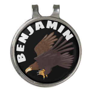 Golden eagle funny cartoon illustration golf hat clip