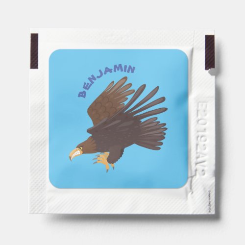 Golden eagle funny cartoon illustration hand sanitizer packet