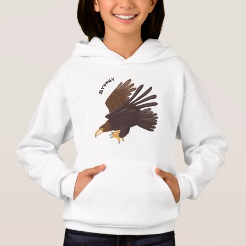 Golden eagle funny cartoon illustration hoodie