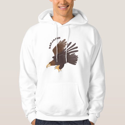 Golden eagle funny cartoon illustration hoodie