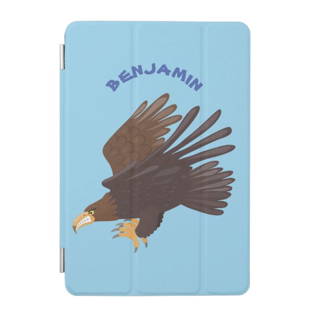Golden eagle funny cartoon illustration iPad mini cover (Front)