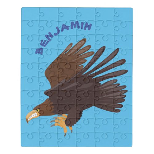 Golden eagle funny cartoon illustration jigsaw puzzle