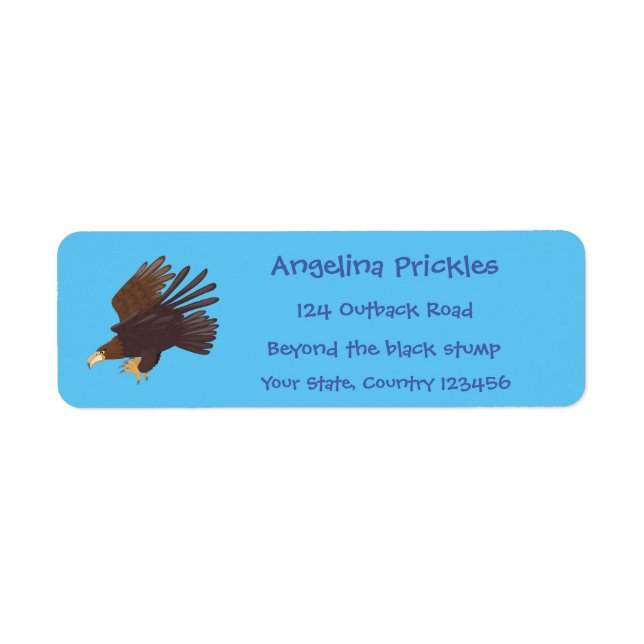 Golden eagle funny cartoon illustration label (Front)