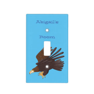 Golden eagle funny cartoon illustration light switch cover
