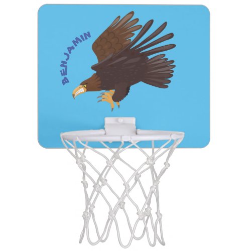Golden eagle funny cartoon illustration mini basketball hoop