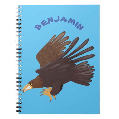 Golden eagle funny cartoon illustration notebook