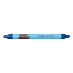 Golden eagle funny cartoon illustration pen