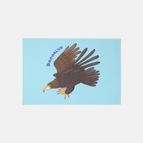 Golden eagle funny cartoon illustration rug