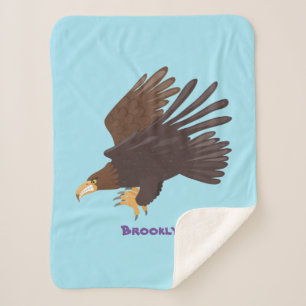 Golden eagle funny cartoon illustration sherpa blanket