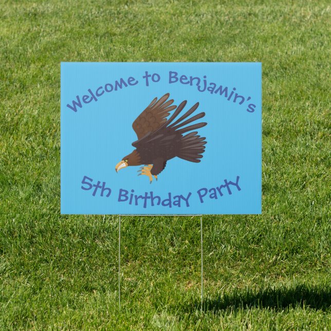 Golden eagle funny cartoon illustration sign (Insitu)