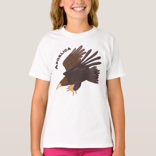 Golden eagle funny cartoon illustration T_Shirt