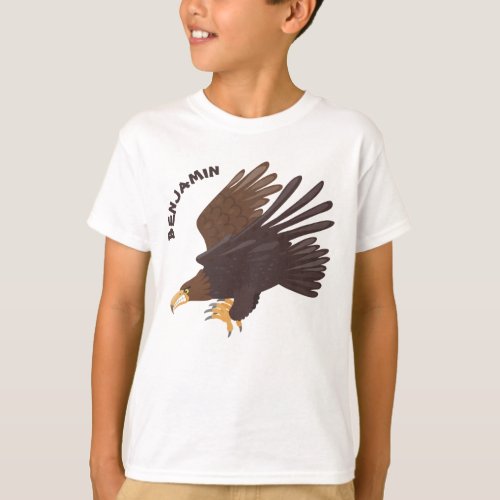Golden eagle funny cartoon illustration T_Shirt
