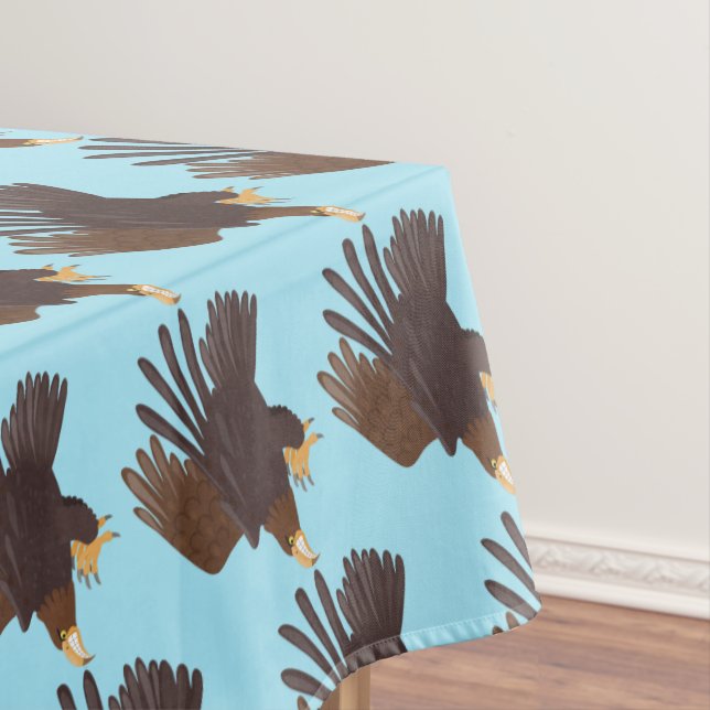 Golden eagle funny cartoon illustration tablecloth (In Situ)