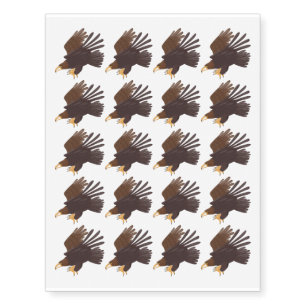 Golden eagle funny cartoon illustration temporary tattoos